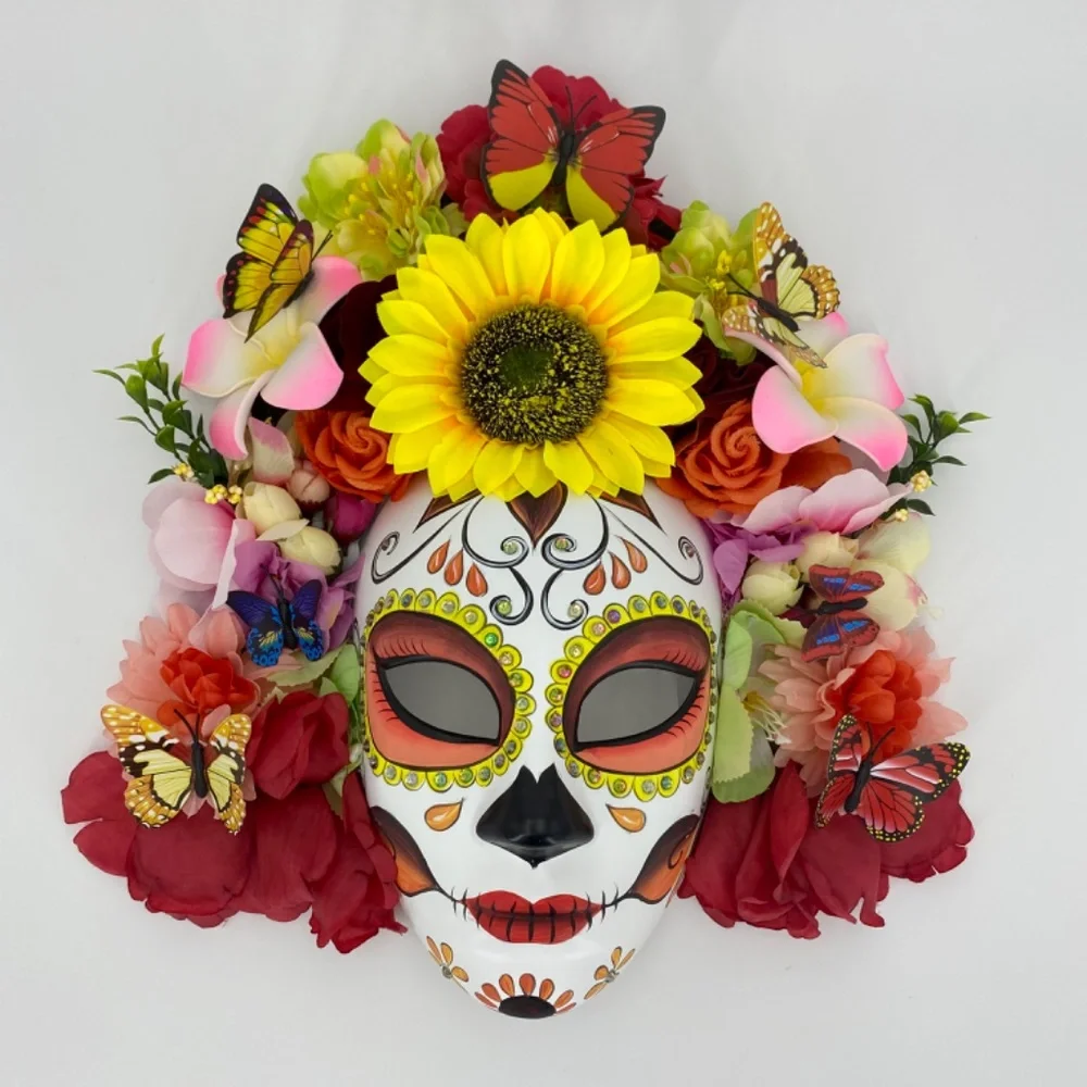 Day of the dead flower mask